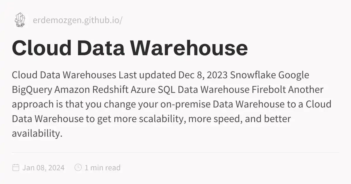 Cloud Data Warehouse