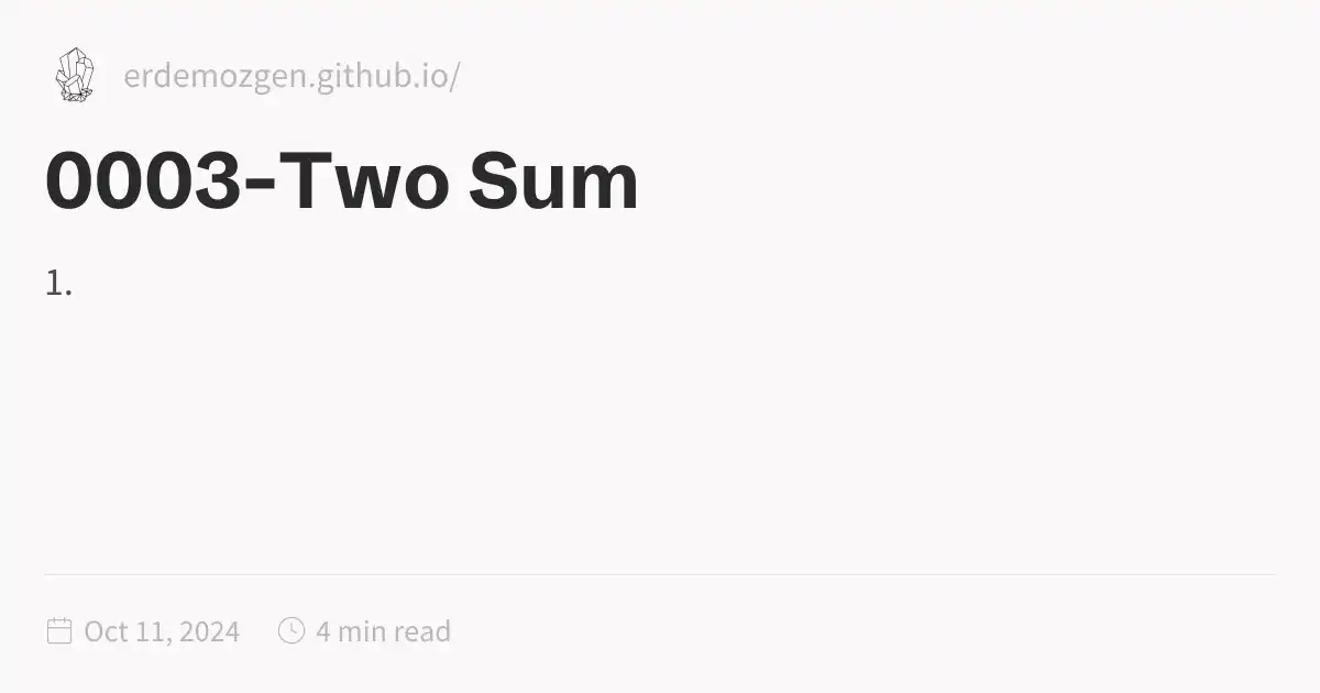 0003-Two Sum