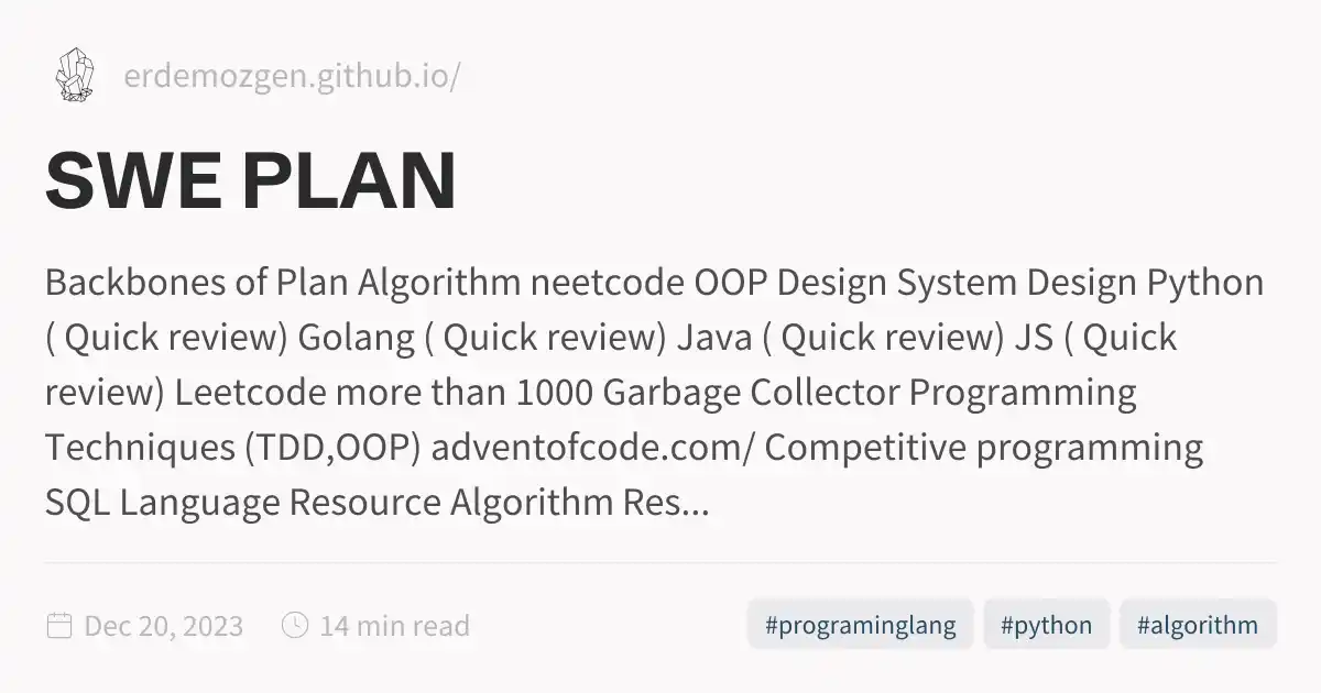 Modulo Swe SWE PLAN